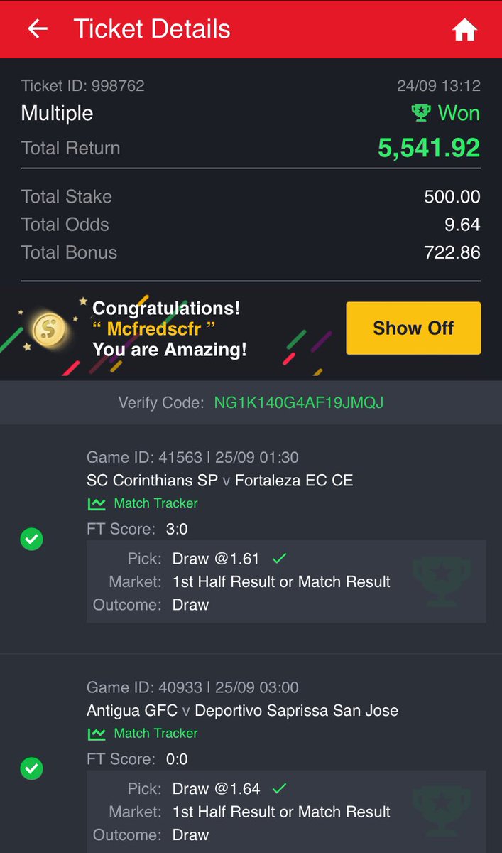 Congratulations to me @Afc_Saks <a href="/officialmoore7/">Moore Tips</a> you made my day with little cash used to play