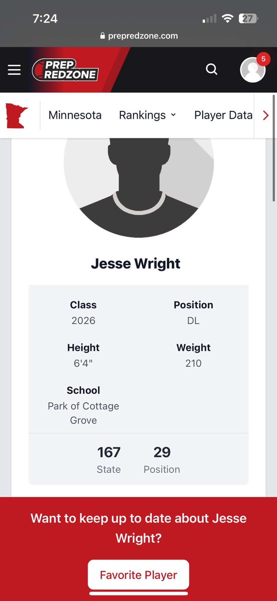 Thanks <a href="/PrepRedzoneMN/">Prep Redzone Minnesota</a> for the new ranking! #29 DE in the state | 2026!