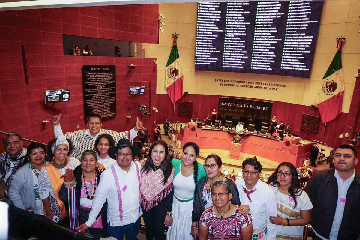 INPImx's tweet photo. En un día histórico para la vida pública nacional, el Senado aprueba por unanimidad, en lo general y en lo particular, con 128 votos a favor, la Minuta de Reforma al artículo 2 de la Constitución federal en materia indígena.

Este acontecimiento es un acto de justicia elemental para resarcir la deuda histórica con los pueblos del México profundo.