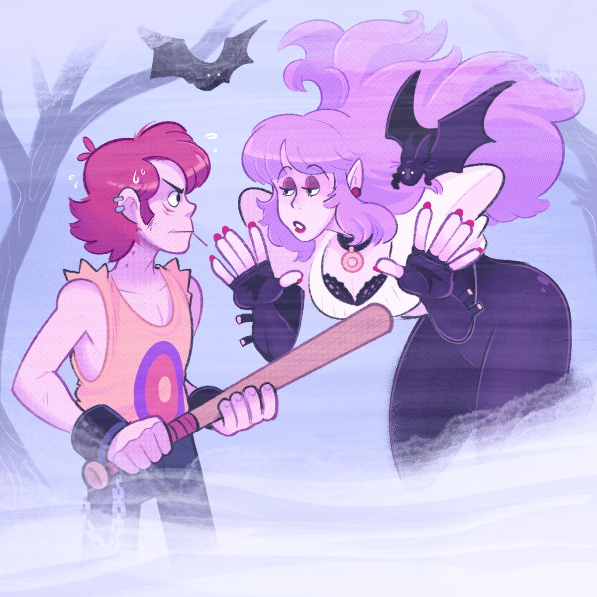 LowBudgetGhost's tweet image. If you see this post a purple character 👩‍🎤🦇💜