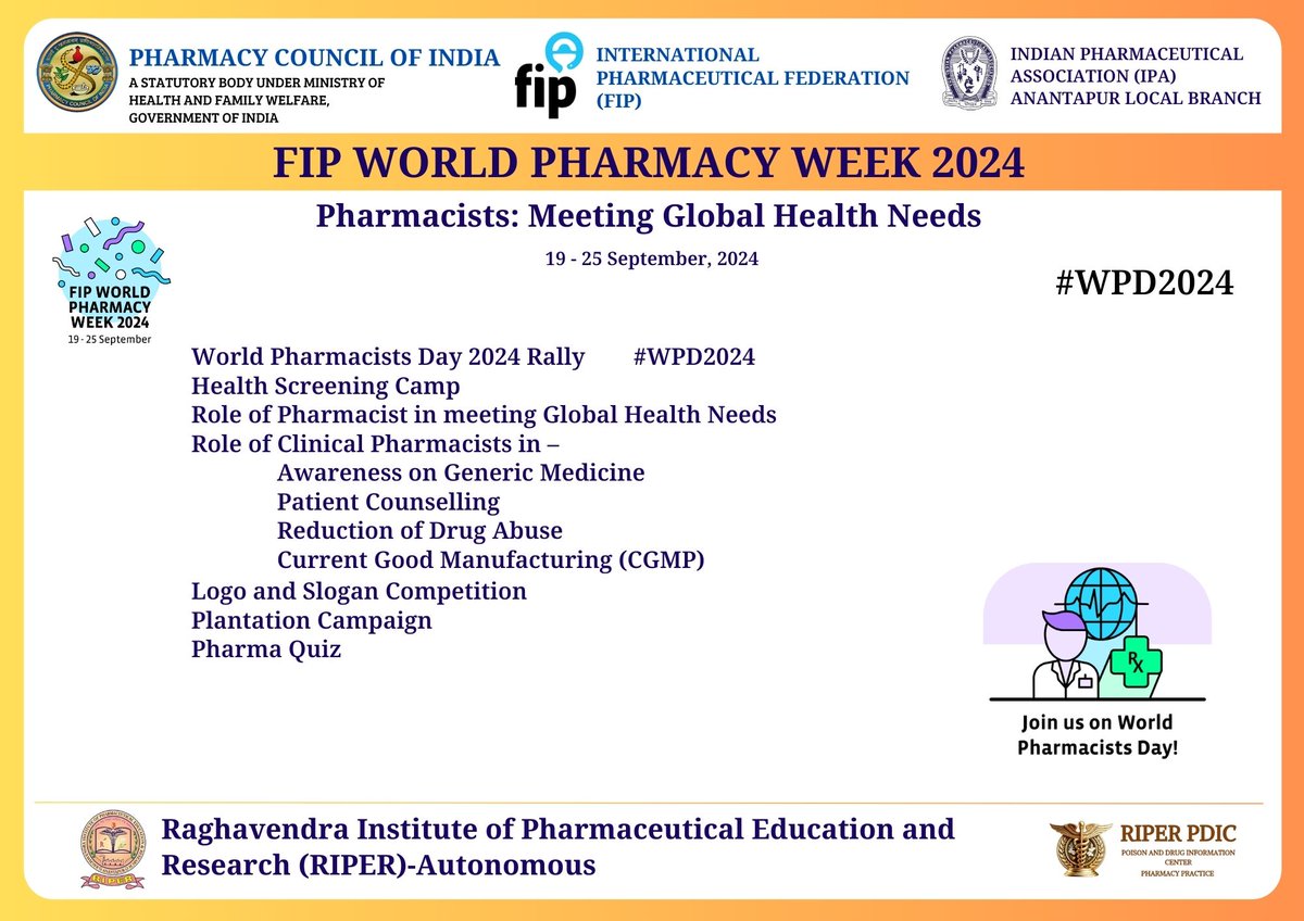 PDIC_RIPER's tweet photo. #fip 
#WPD2024
#RIPER
#PDIC 
#PharmD 
#ClinicalPharmacists https://t.co/ndHFnDZr8p