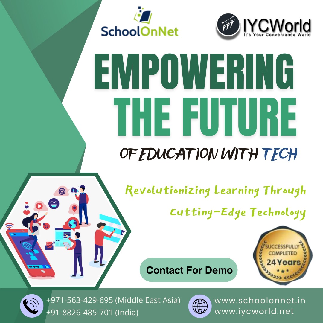 schoolonnet's tweet image. &quot;Reimagine your classroom with SchoolOnNet. Smart solutions for world-class education.&quot;
📷Contact us today: +91-8826-485-701 (India), +971-563-429-695 (Middle East)
📷Visit us: schoolonnet.in
#erpsoftware #schoolerp #erpschoolsoftware #schoolstaff #schoolmanagement