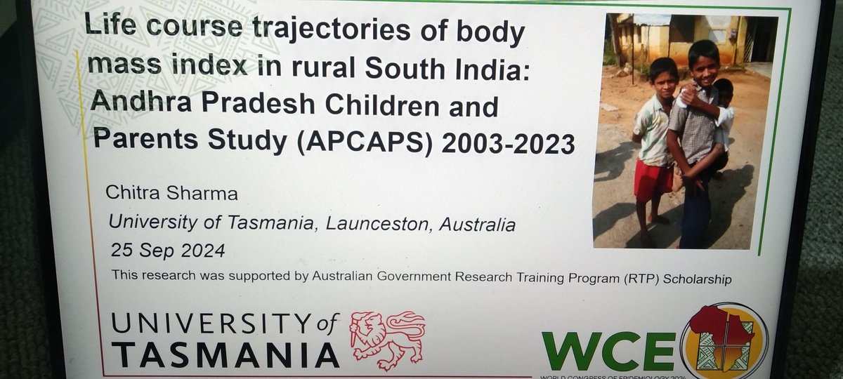 ChitraSharma0's tweet photo. Oral presentation today afternoon of APCAPS research at WCE 2024 (Life course theme). At the very beautiful Cape Town. https://t.co/F5P0q0ZRuq