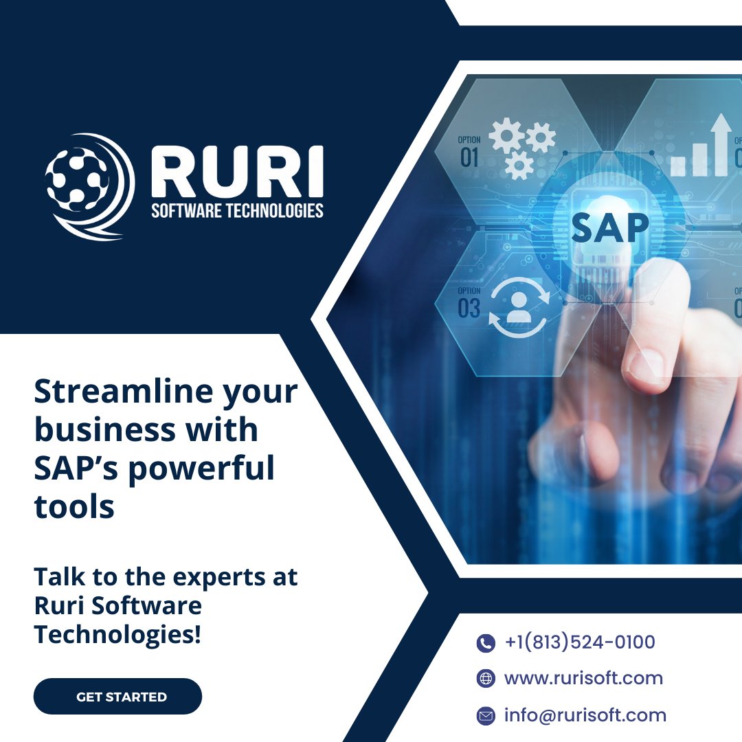 RuriSoftware's tweet image. Empower your enterprise with SAP solutions! From resource planning to customer relations, SAP drives innovation and streamlines your business processes. 
Speak to us for more: +1(813)524-0100. 

#SAP #DigitalTransformation #sapdevelopment #rurisoft #SAPconsulting #florida