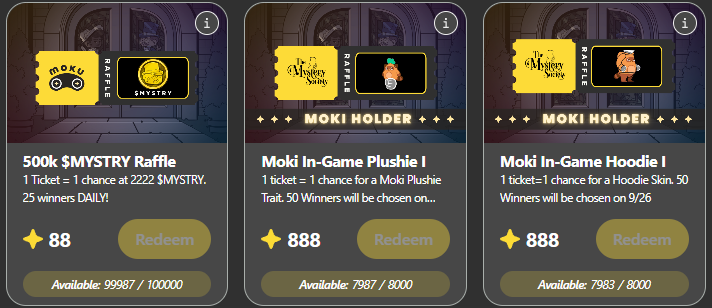Hope you haven't used up all your luck today cuz you're gonna need it. Daily $MYSTRY raffles start today!

Oh, and #MokiGang did you check the shop? You’ll find some interesting Moku merch to show off in @invitetomystery

Run over to 👉🏻 hq.moku.gg