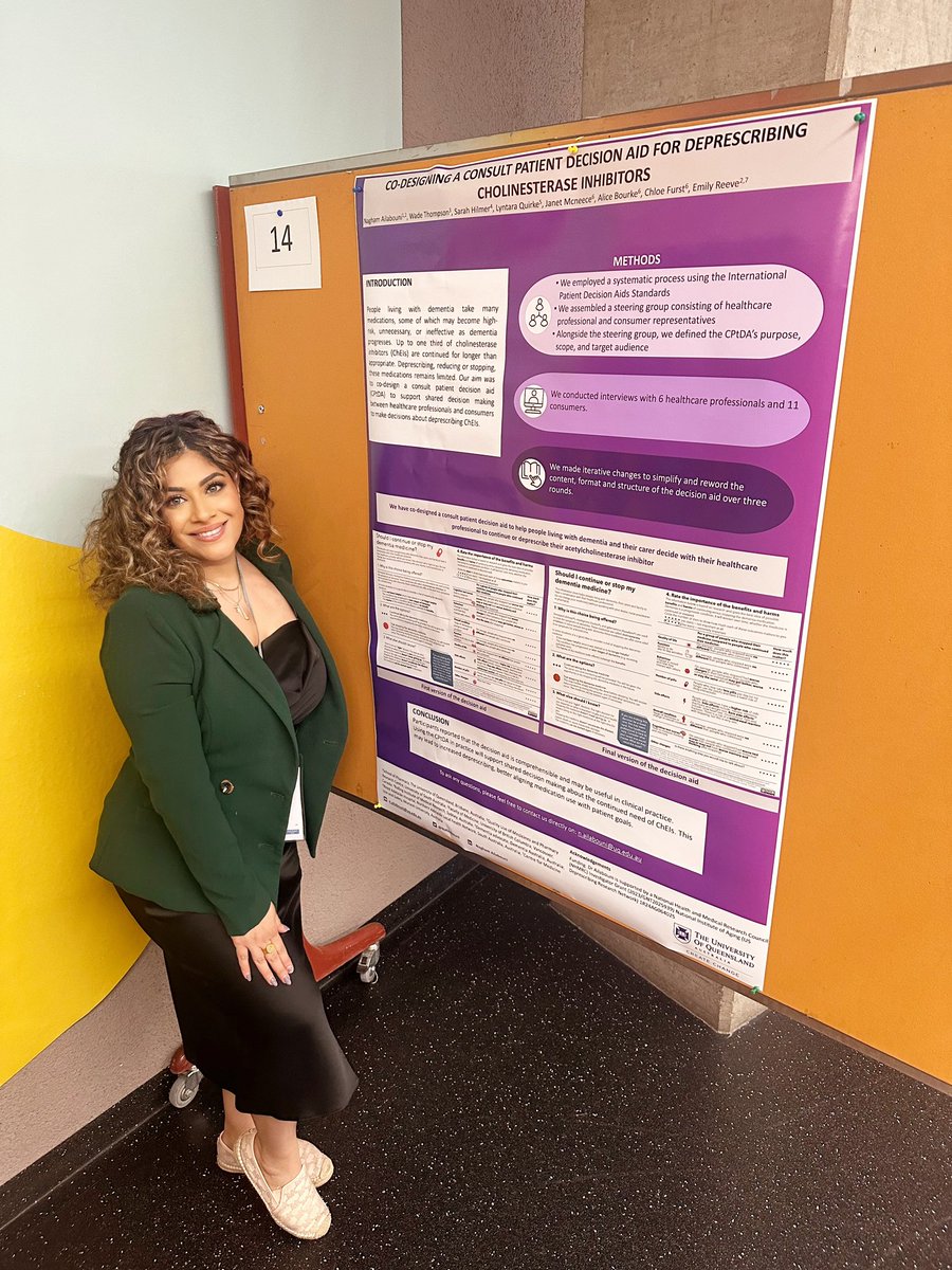 Nagham J Ailabouni (@njailabouni) on Twitter photo 🚨 Hot off the press!
We co-designed a decision aid to help #people living with #dementia and their #carers continue or #deprescribe their dementia medicines
Also presented this at <a href="/isdmsociety/">International Shared Decision Making Society</a> in Lausanne in July this year 😊
➡️ Read more here: shorturl.at/G9LmY 🚨 Hot off the press!
We co-designed a decision aid to help #people living with #dementia and their #carers continue or #deprescribe their dementia medicines
Also presented this at <a href="/isdmsociety/">International Shared Decision Making Society</a> in Lausanne in July this year 😊
➡️ Read more here: shorturl.at/G9LmY