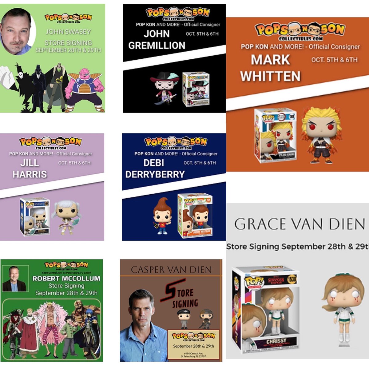 DisTrackers's tweet image. Check out @PopsNSonCollect’s upcoming signings! Be sure to order yours by the specific date.
#Ad #Anime #Funko #FunkoPop #Collectibles #Autograph
.
popsnsoncollectibles.com/store-signings