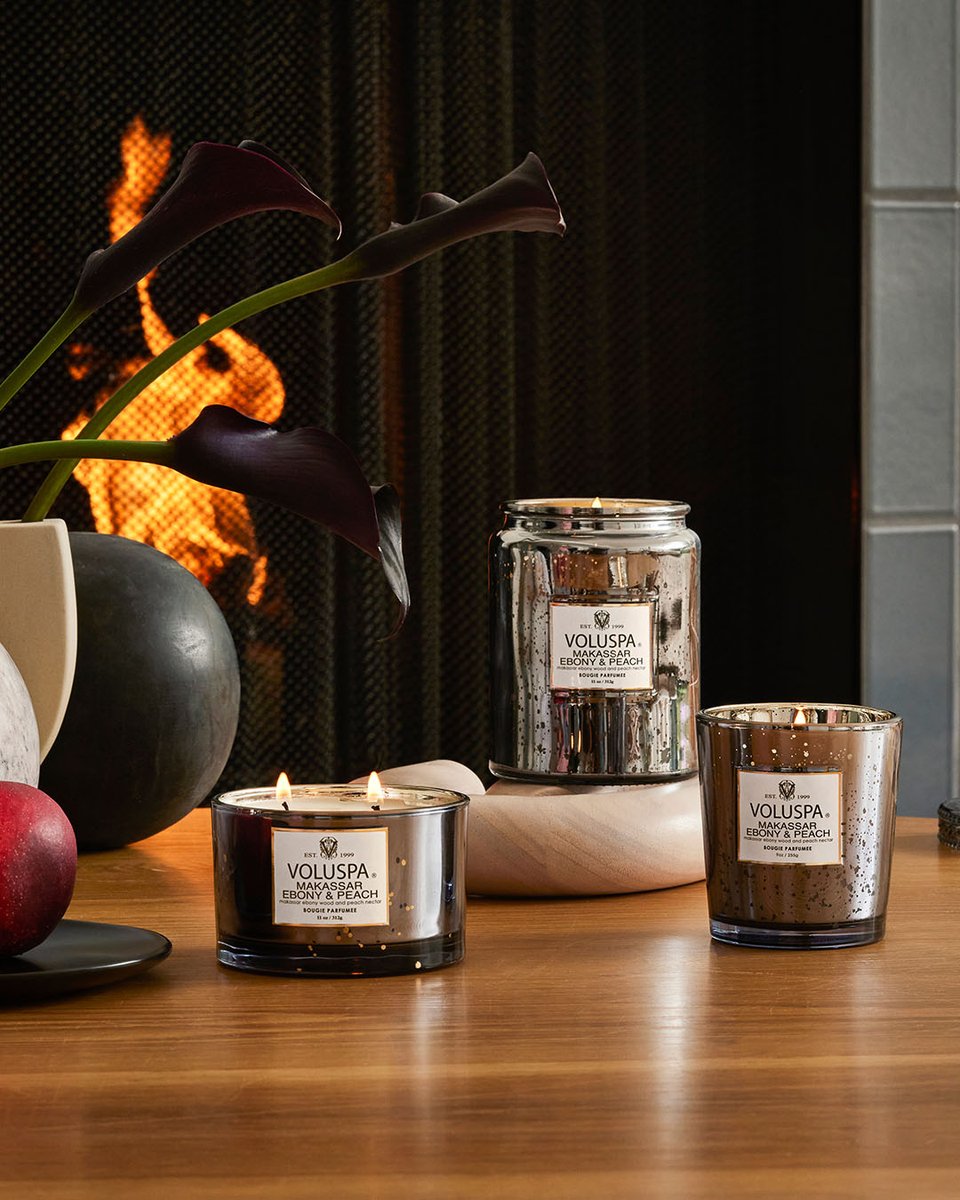 VoluspaCandles's tweet photo. Ideal for those moments when you seek an air of intrigue, the enchanting blend of Solid Black Ebony Wood, Ripe Peaches & Apple Blossom, create a harmonious scent that captivates the senses. https://t.co/dpETiqUEWb
#Voluspa #FallsFinest https://t.co/WFK3i4adG3