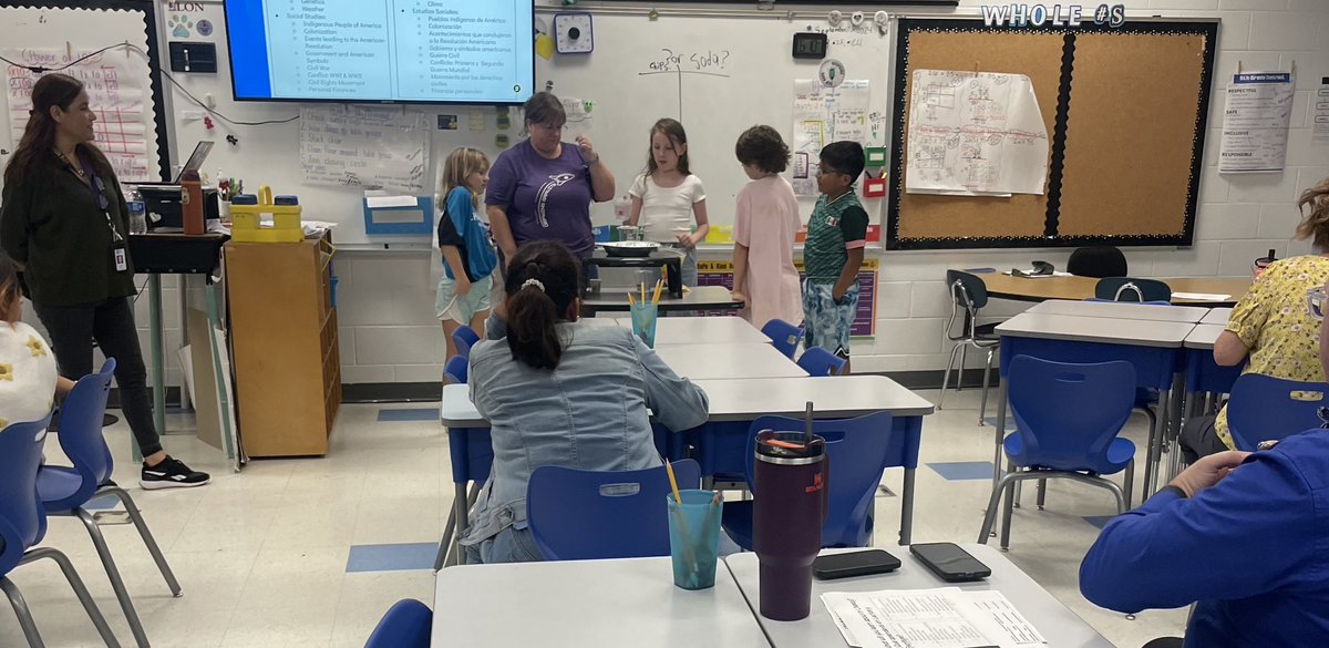 BreezeSharks's tweet photo. This evening at New Hope Elementary’s Title I Back to School Night our fifth grade students helped me demonstrate Dancing Corn experiment from science class. They explained to their families about chemical changes. #NHVoyagers #EveryKidEveryDay https://t.co/K0el6KEf77