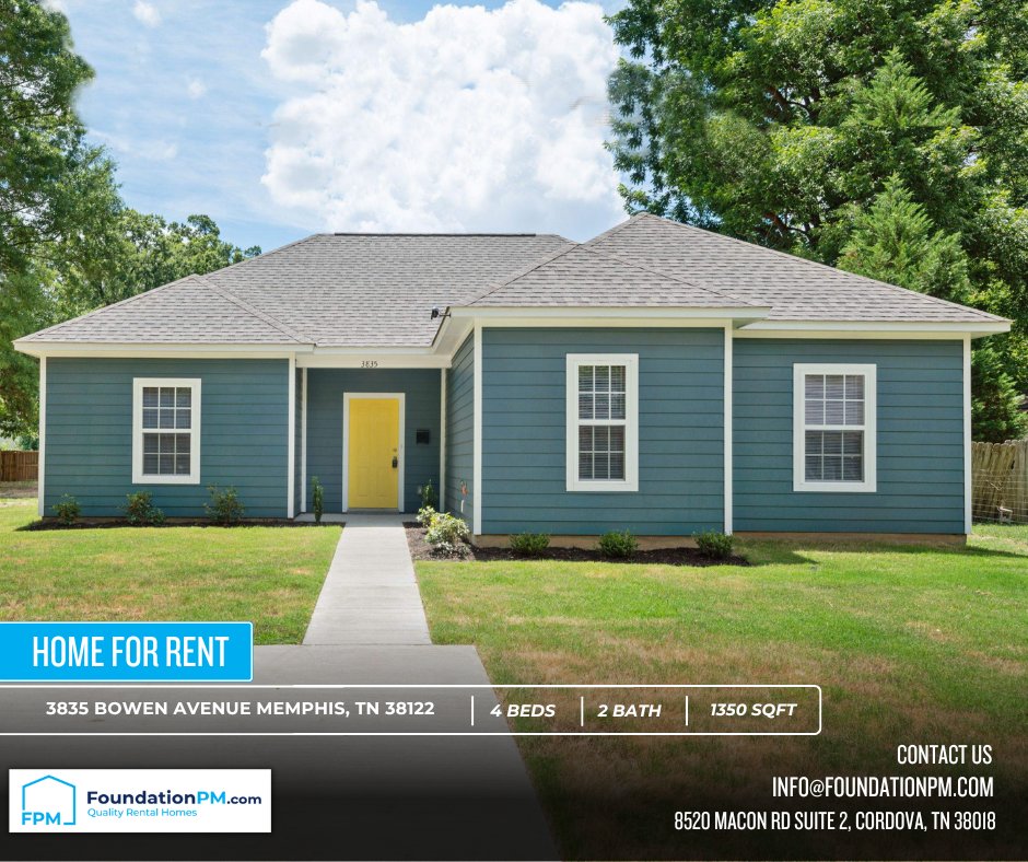 Foundation_PM's tweet photo. 3835 Bowen Ave, Memphis, TN 38122
🏡✨ $2,100 | 4 BR | 2 BA | 1350 sqft in Memphis! ✨🏡
Immediate Move-In Available! 🏃‍♂️ This NEWLY RENOVATED gem won’t last long! 😍
ZERO Security Deposit for qualified applicants! 💰🙌
#MemphisLiving #NewHomeVibes #MoveInReady #NoDeposit https://t.co/FAAY9asm1f