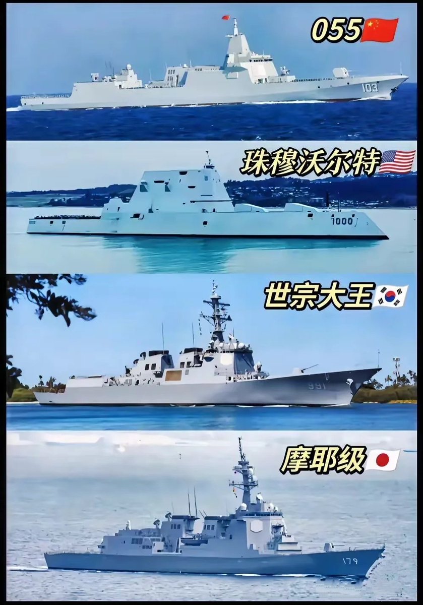 中美韩日万吨大舰那款会更胜一筹？#中国军工 #中国科技