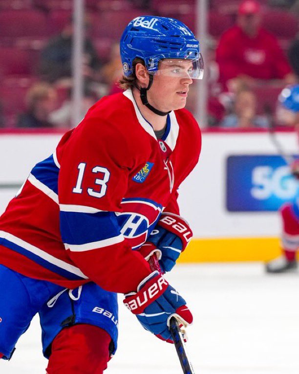 Cole Caufield debuted his new number #13 in honor of Johnny Gaudreau ❤️