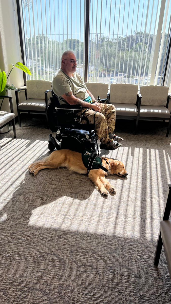 ECADServiceDogs's tweet image. &quot;Choy is a character! Extremely bonded w/ Maurice, these two were made for each other! They do everything together! Recently, Maurice had surgery Choy was able to see Maurice in recovery. Choy was so worried about his Daddy!&quot; #ProjectHEAL #ToBeOfService #NationalServiceDogMonth