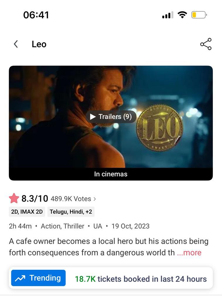 breakdmyth's tweet photo. #3rdTuesday BMS Tkt Sales:
#Jailer: 77K #Leo:19K #TheGreatestOfAllTime:10K
#EOD20 #Jailer:87.90L #Leo: 71.60L #TheGoat:43.82L #20Days https://t.co/THo3ha8Uh5