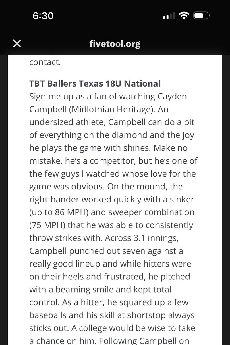 Cayden Campbell (@cayden_0725) on Twitter photo Thank you to <a href="/DustinLMcComas/">Dustin McComas</a> and the whole <a href="/FiveTool/">Five Tool Baseball</a> staff for all the amazing write ups and videos yall have made!! <a href="/JagBaseball16/">Heritage Baseball</a> <a href="/alc_humphrys/">Alec Humphreys</a> <a href="/Hal_Hughes/">Hal Hughes</a> <a href="/nysc31/">PJ Zocchi</a> Thank you to <a href="/DustinLMcComas/">Dustin McComas</a> and the whole <a href="/FiveTool/">Five Tool Baseball</a> staff for all the amazing write ups and videos yall have made!! <a href="/JagBaseball16/">Heritage Baseball</a> <a href="/alc_humphrys/">Alec Humphreys</a> <a href="/Hal_Hughes/">Hal Hughes</a> <a href="/nysc31/">PJ Zocchi</a>