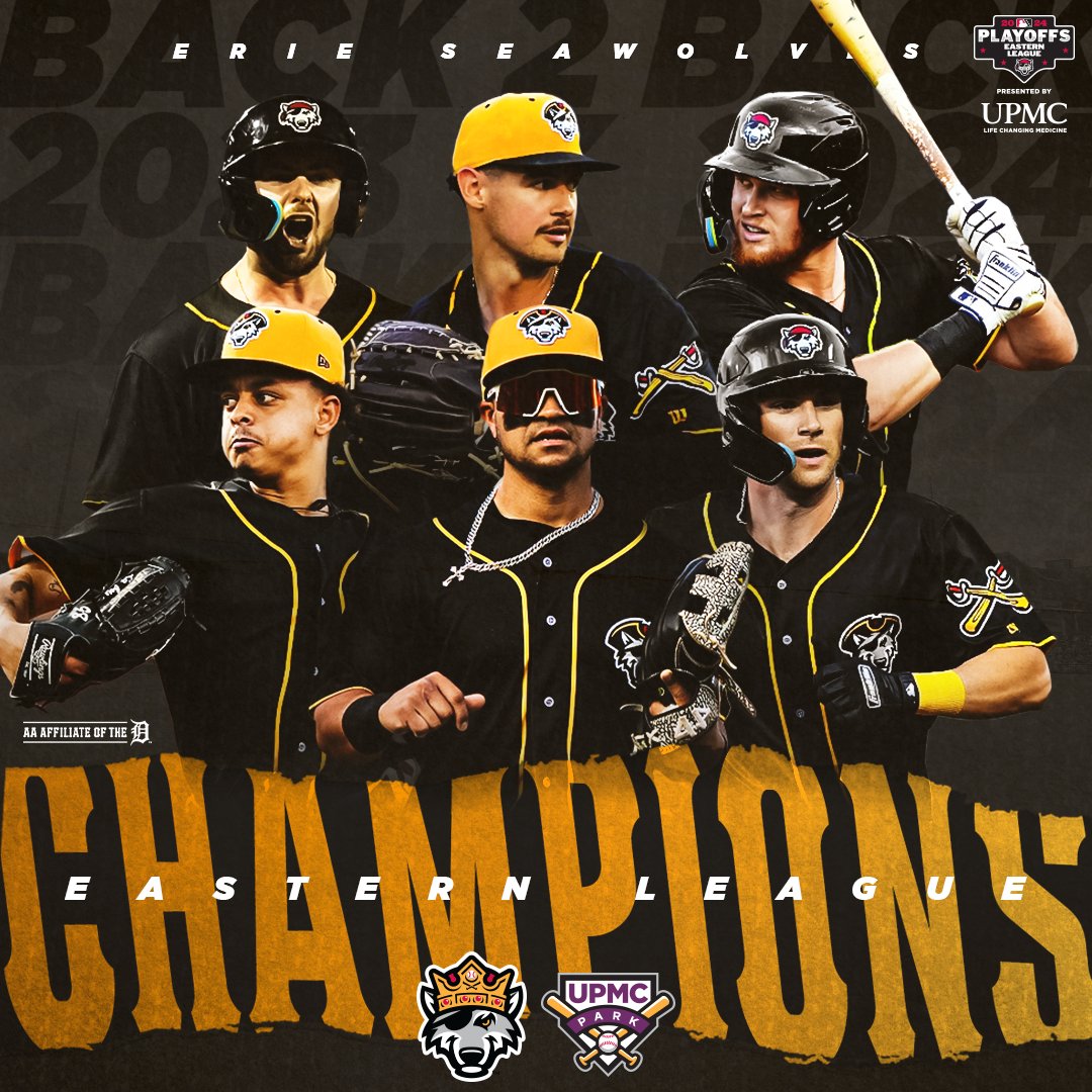 erie_seawolves's tweet image. WE HAVE DEFENDED OUR CROWN!
THE ERIE SEAWOLVES ARE BACK-TO-BACK EASTERN LEAGUE CHAMPIONS!
