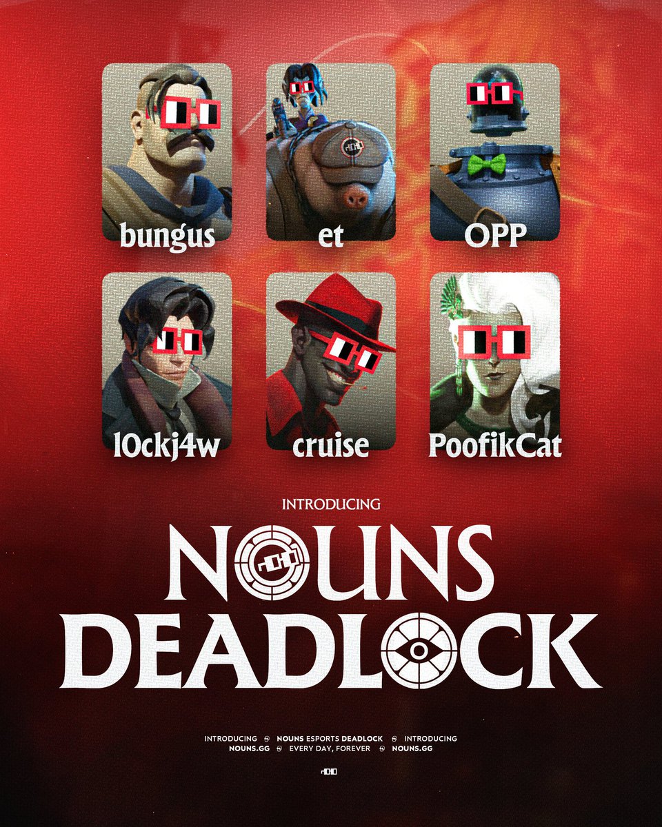 IntelDeadlock's tweet image. Nouns Esports has announced a Deadlock roster