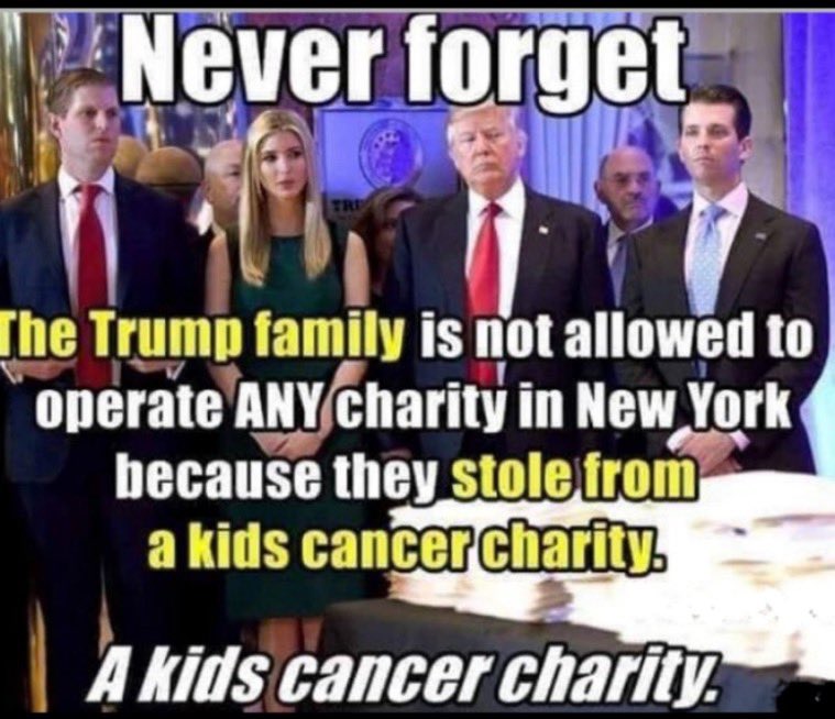 GermStopper's tweet image. YOU DON’T BELIEVE WHAT YOU JUST SAID.

44 of his 48 Cabinet members AND HIS VICE PRESIDENT SAID HE IS NOT FIT FOR OFFICE.

HE ADMITTED TO STEALING MONEY MEANT FOR CHARITIES.

LET THAT SOAK IN.