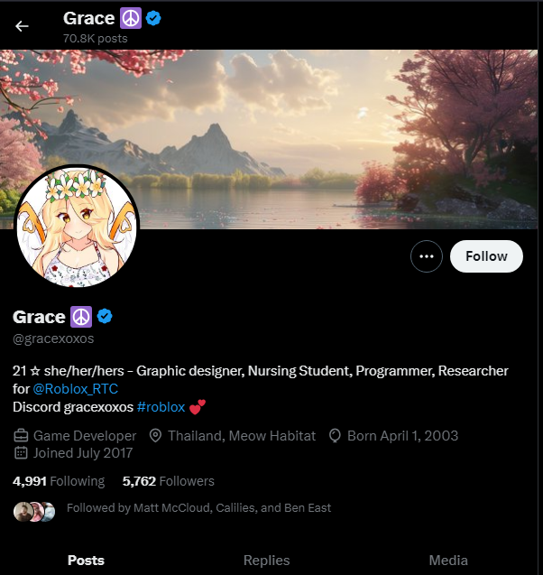 FouledRBLX's tweet image. Hi all! If this user @gracexoxos reaches out to you wanting to write an article for RTC, do not respond. She does not work for RTC and will try to send you a discord link to open a ticket. Thank you the team at @Roblox_RTC for reaching back out and helping.