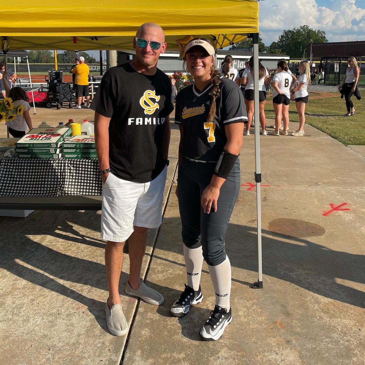 OliviaPower2025's tweet photo. Teacher Appreciation Night! 💛🖤 
Two wins this week, with two more games to go! Tonight we beat Sprayberry 6-0! Had two hits this evening (double with 2 RBI and a single) and am excited to see what happens tomorrow night! @TTU_Softball @daniellepenner @MarcKKendrick @howiemackz https://t.co/G5vKlOohuA