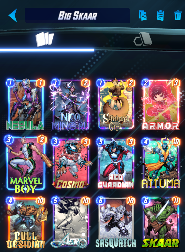 SteveOozaru's tweet photo. Reached infinite in #MarvelSnap. Took a little longer this season, trying to find decks that I liked and could climb with. @SnapDecks

73-90: Big Skaar
90-98: Hela
98-100: Agatha (For missions)

Now I can say I've completed the meme and reached infinite with Agatha! https://t.co/O2EnBZM36L