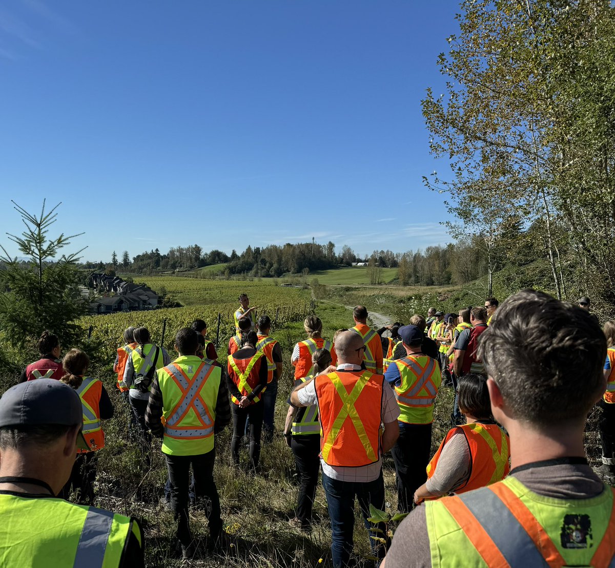 Just one of the reclaimed sites on today’s #TRCR47 mine tour. This former sand and gravel pit is now Pepin Brook Vineyard Estates. Thank you to Derek Holmes at <a href="/AggregatesBC/">AggregatesBC</a> for leading the tour!
