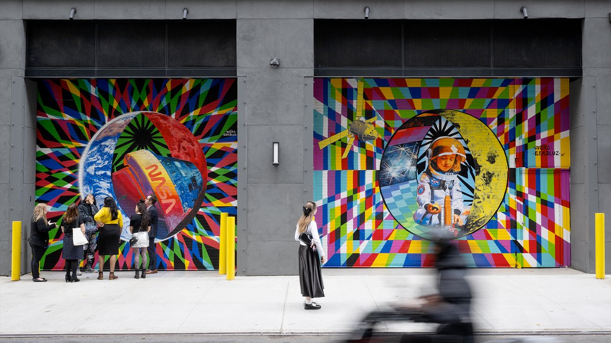 collectSPACE's tweet photo. NASA restarts art program with New York murals aimed at Artemis Generation: https://t.co/Tg4FVSAEDQ https://t.co/lLDVXnKIfL