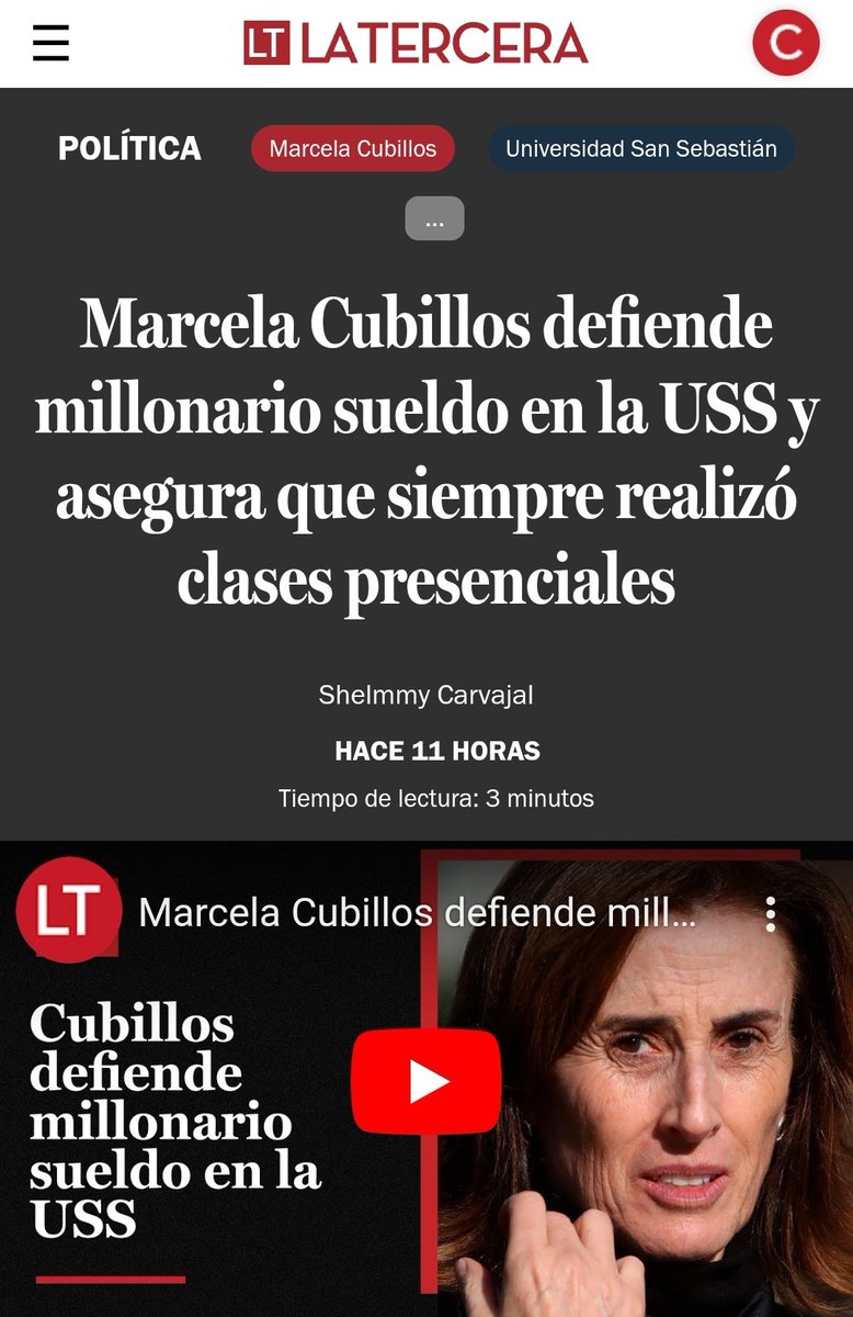 CesarBustamante's tweet photo. Calculen cuánta plata se echaría al bolsillo en la Municipalidad de Las Condes #MarcelaCubillos si para eso renunció a un sueldo de 17 Millones mensuales en la #UniversidadSanSebastian

#EsoNoMasTeDigo https://t.co/BZAjhKoEQo