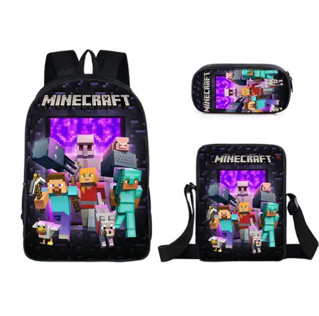 CrazySalesAus's tweet image. Minecraft School Bag For Primary And Secondary School Students My World Game Peripheral Backpack Three-Piece Set, Backpack+Shoulder Bag+Pencil Case Now: $29.95
 bit.ly/4eDgh7Y
#minecraft #schoolbag #primaryschool #secondaryschool #myworld