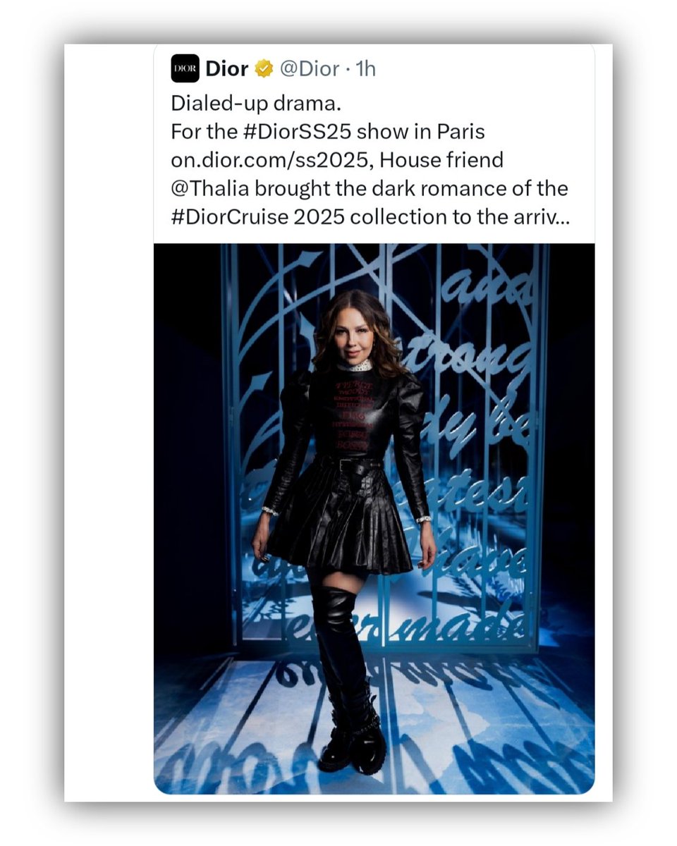 La cuenta oficial de <a href="/Dior/">Dior</a> acaba de subir una foto de <a href="/thalia/">Thalia</a> en X (Twitter).