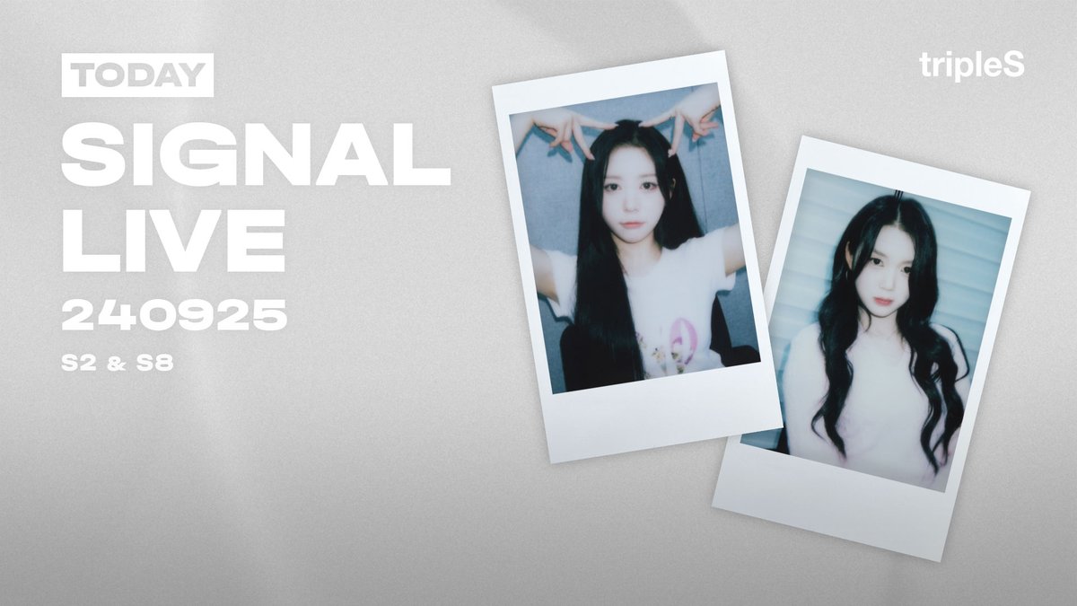 tripleS
SIGNAL LIVE with HyeRin, YuBin

🗓️ 09.25 22:00 KST

youtube.com/@triplescosmos

#tripleS #트리플에스 #トリプルS
#トリプルエス #トエス
#HyeRin #혜린 #ヘリン
#YuBin #유빈 #ユビン