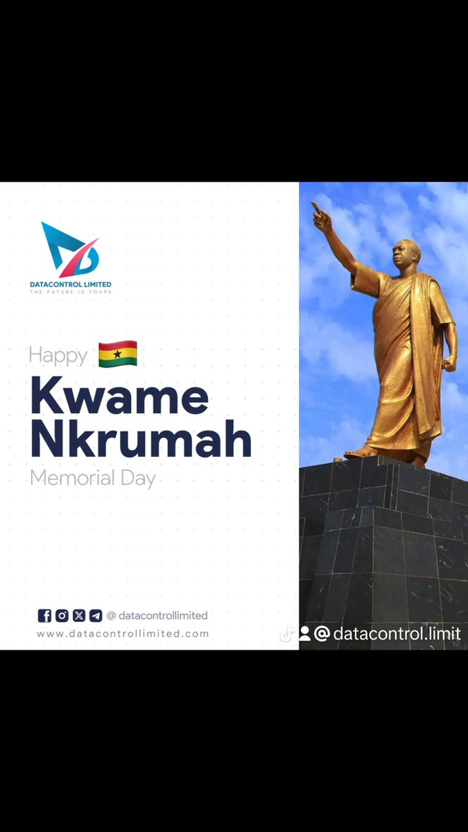DatacontrolLtd's tweet image. True Ghanaians will remember your contributions. And this is our Kwame Nkrumah❤️🫡