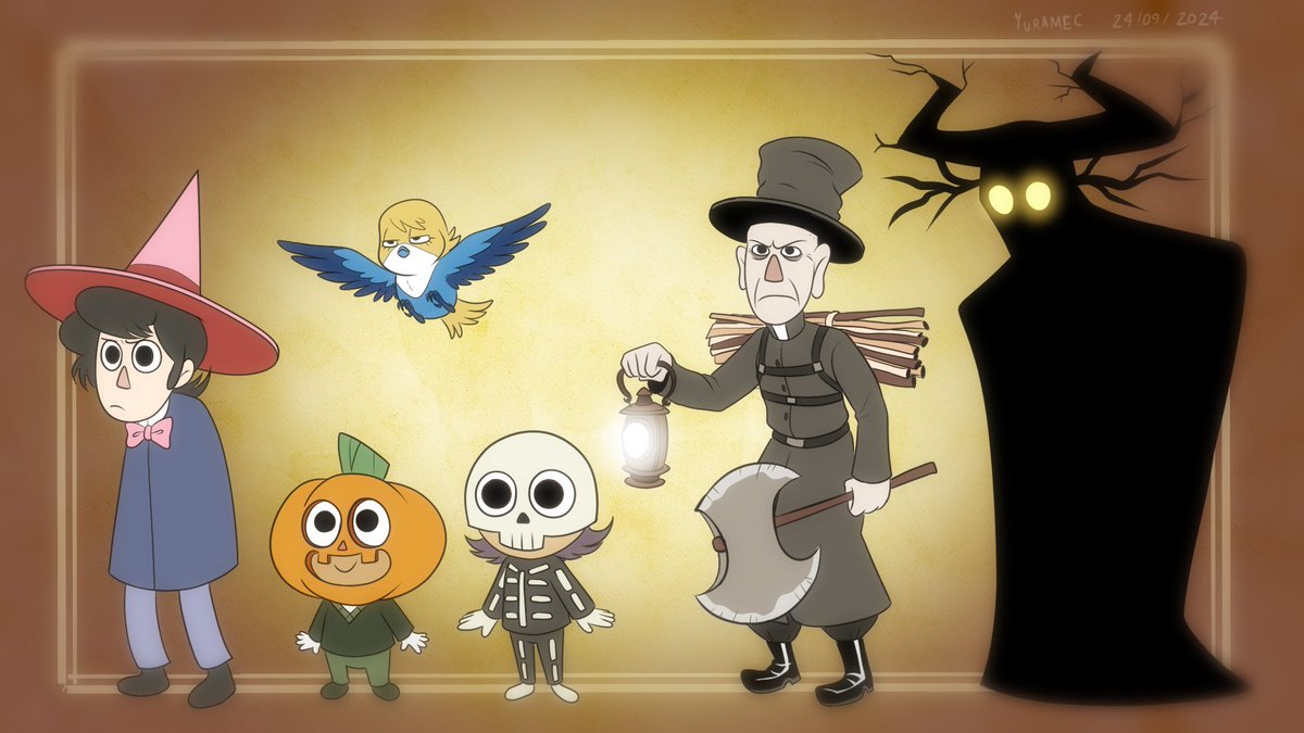 YuramecX3's tweet photo. Autum is finally here, and I finally had time to finish this piece of fanart. 
Over the spooky month is back I guess hehehe.
@_SrPelo_ 
#spookymonth #Overthegardenwall https://t.co/zIDv0uGQBD