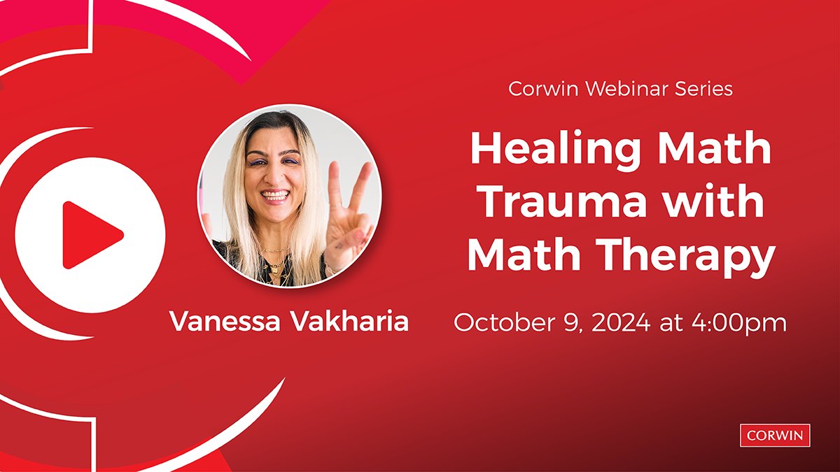 CorwinPress's tweet image. 📢 Ready to tackle math trauma in the classroom? 📚✨

Join our FREE webinar with the amazing Vanessa Vakharia, @themathguru! 🧮📖
🗓️ October 9th
🕓 4 p.m. PT
Don&apos;t miss out on this insightful event! 
#freewebinar #mathwebinar
ow.ly/sgme50TpIvw