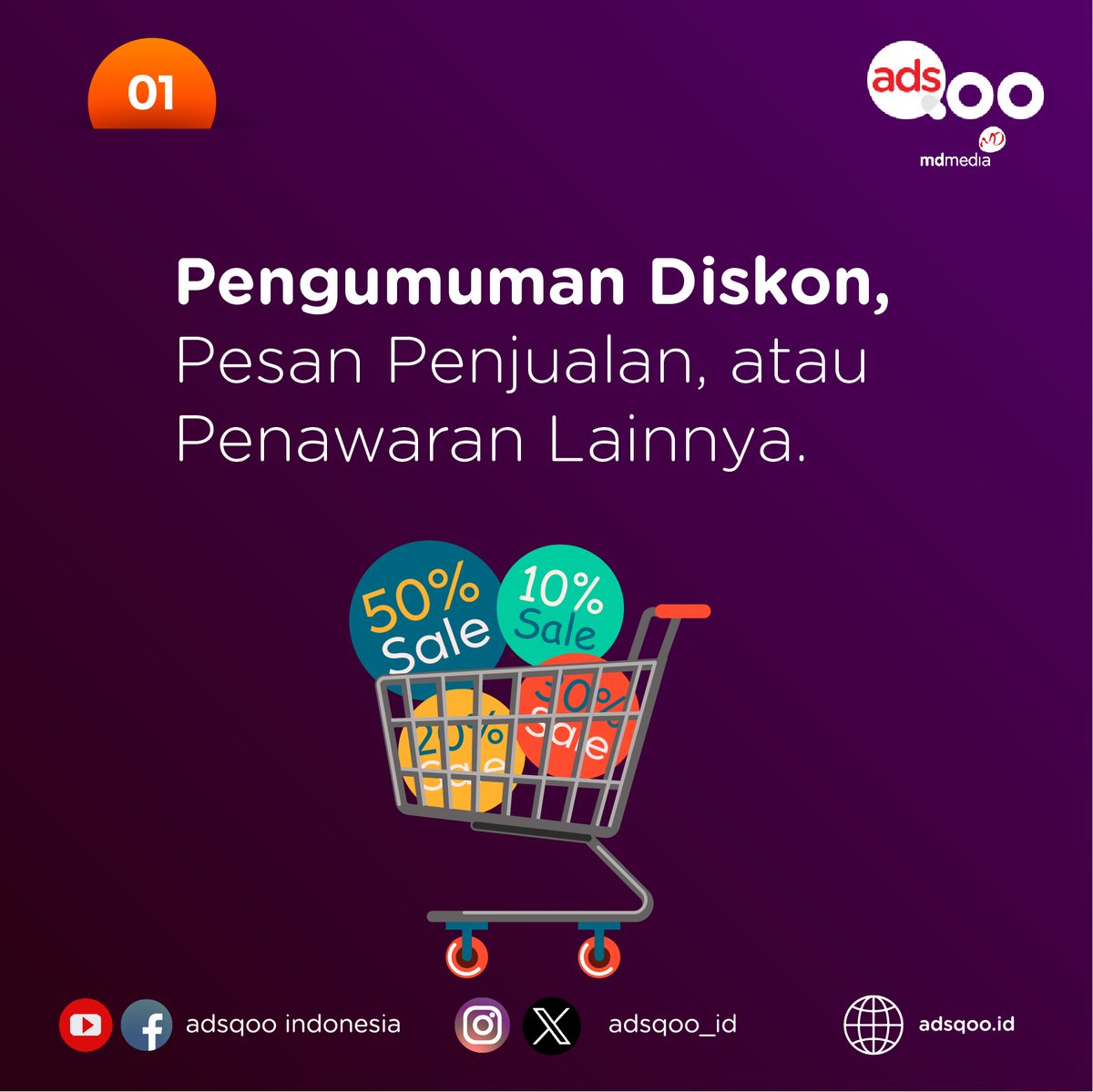 Adsqoo_id's tweet image. 1. Pengumuman diskon
#pushnotificationads #adsqoo #android #advertising