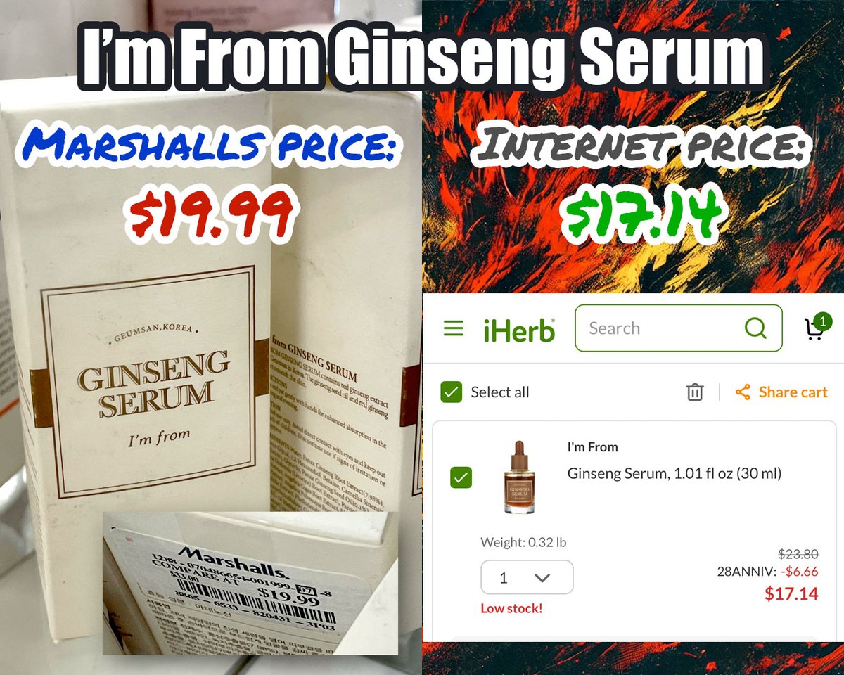 Josh_A's tweet photo. I'm From Ginseng Serum, want to pay more for it? Go to @marshalls 😂 3/6 https://t.co/ds4pz8WLub
