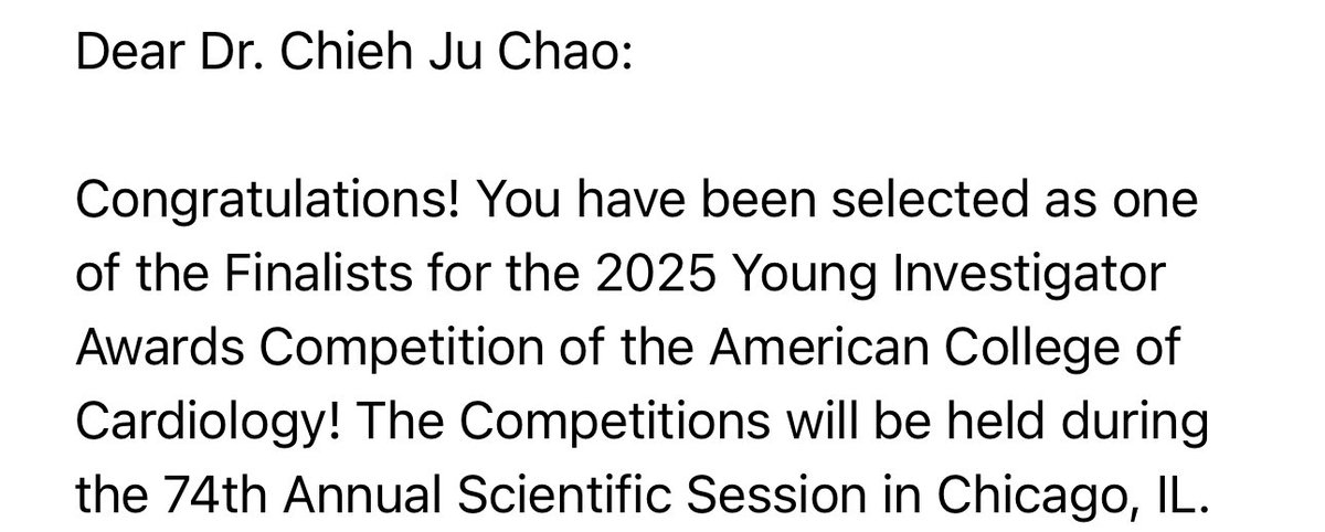 Chieh-Ju Chao MD, FACC (@chiehjuchao1) on Twitter photo Thrilled to be selected as a finalist for the ACC YIA Competition with our AI research in echocardiography! Grateful to every member in this Mayo-Stanford collaboration for their contributions.
<a href="/MayoClinicCV/">Mayo Clinic CV</a> <a href="/StanfordHAI/">Stanford HAI</a> <a href="/drfeifei/">Fei-Fei Li</a> <a href="/eadeli/">Ehsan Adeli</a> <a href="/curtlanglotz/">Curt Langlotz</a> <a href="/ImonBanerjee6/">Imon Banerjee</a> Thrilled to be selected as a finalist for the ACC YIA Competition with our AI research in echocardiography! Grateful to every member in this Mayo-Stanford collaboration for their contributions.
<a href="/MayoClinicCV/">Mayo Clinic CV</a> <a href="/StanfordHAI/">Stanford HAI</a> <a href="/drfeifei/">Fei-Fei Li</a> <a href="/eadeli/">Ehsan Adeli</a> <a href="/curtlanglotz/">Curt Langlotz</a> <a href="/ImonBanerjee6/">Imon Banerjee</a>