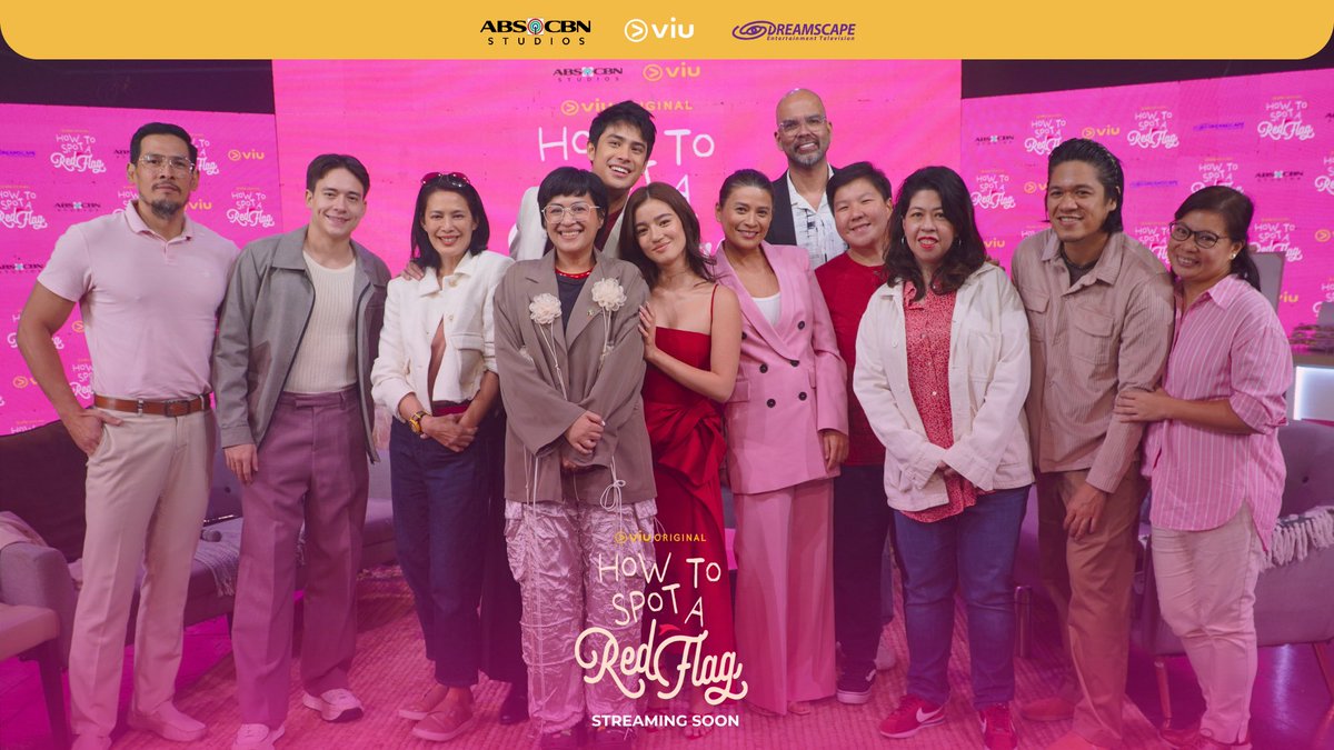 DreamscapePH's tweet photo. The cast of Viu Original #HowToSpotARedFlag at the Story Conference with the Creative Team - Jaymar Castro (Writer) and Denise O’Hara (Head Writer) 🚩 https://t.co/iOav6SibNy