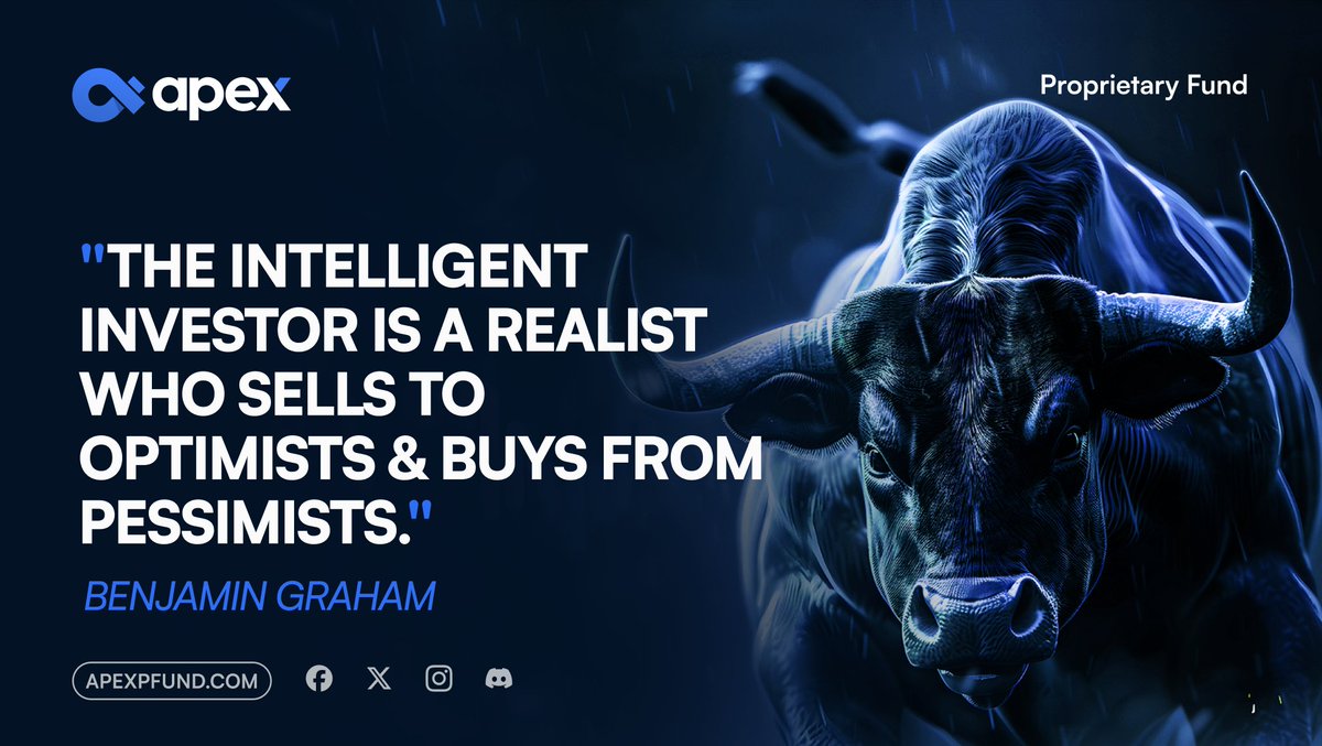 apexpfund's tweet photo. "The intelligent investor is a realist who sells to optimists & buys from pessimists.

-Benjamin Graham