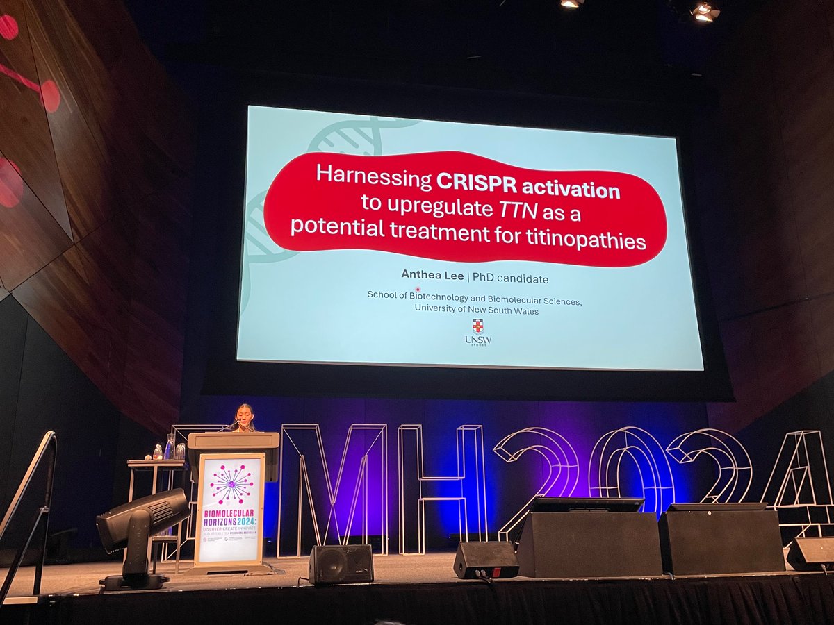 KateGQuinlan's tweet image. Congratulations to @AntheaLee12 on her beautiful talk at @bmh2024Melb as part of Gene Editing Day! @UNSWBABS