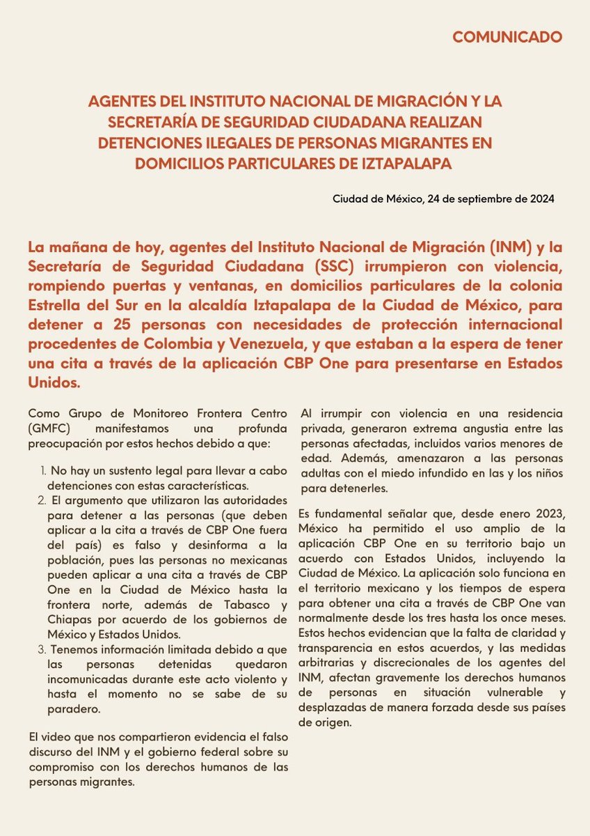 Grupo de Monitoreo Frontera Centro tweet media