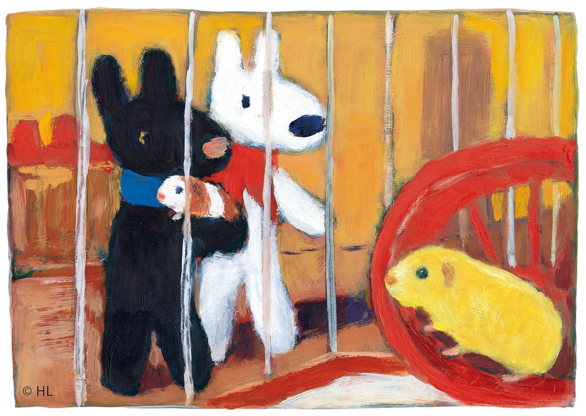 新入りのモフモフとご対面 #リサとガスパール #リサガス