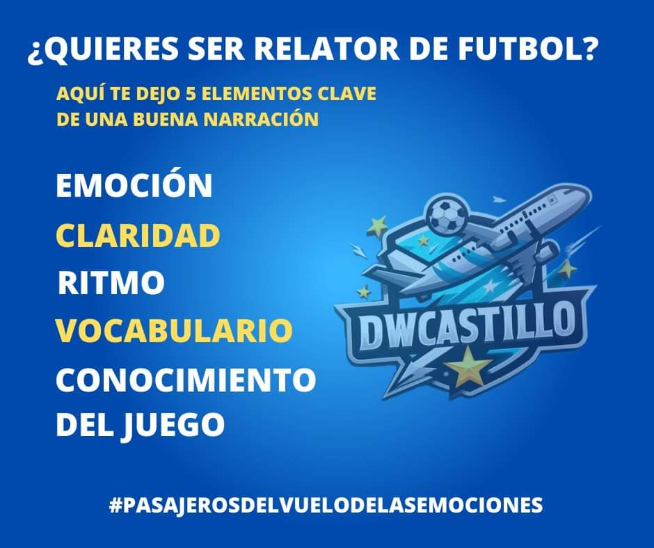 dwcastillo_'s tweet photo. Compartan a los que quieren ser o ya son narradores de fútbol.

Siganme en FB https://t.co/LUhdRfV0AW