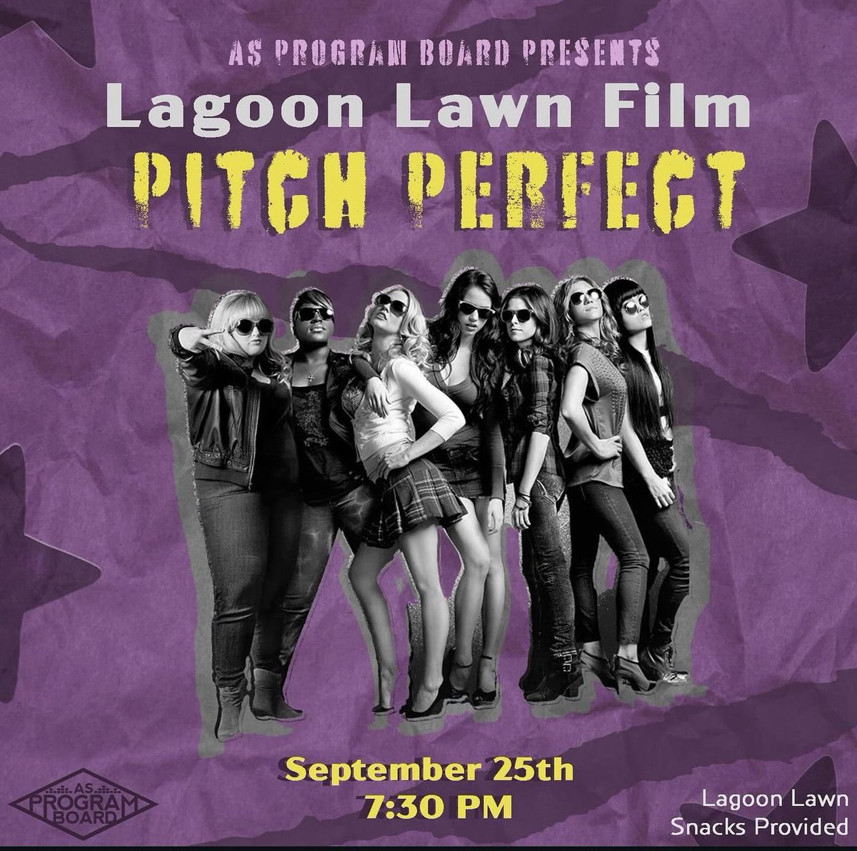 asprogramboard's tweet image. ASPB Presents: Lagoon Lawn Film 
🎶- PITCH PERFECT
📅 - September 25th
⏰ - 7:30 PM
📍 - Lagoon Lawn (Behind UCEN)
Join us for an aca-awesome movie night!Bring your friends, snacks, and blankets-this is one sing-along you don&apos;t want to miss! 🍿🎤