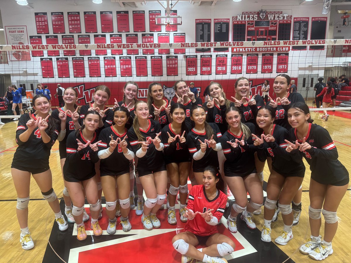 Varsity (3-0) and both freshman teams (3-0) defeated Maine East in conference play tonight. The JV lost 26-24 3rd set in a  hard fought match.  Niles North tomorrow at 6pm at North. Childhood Cancer Awareness game, wear yellow to support! <a href="/WolvesD219/">Niles West Athletics</a>