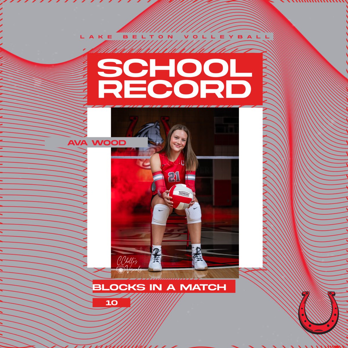 ‼️SCHOOL RECORD ALERT ‼️ 
Sophomore Middle Blocker Ava Wood sets a new school record for blocks in a game with 10 against Lorena tonight! Way to go Ava!!!