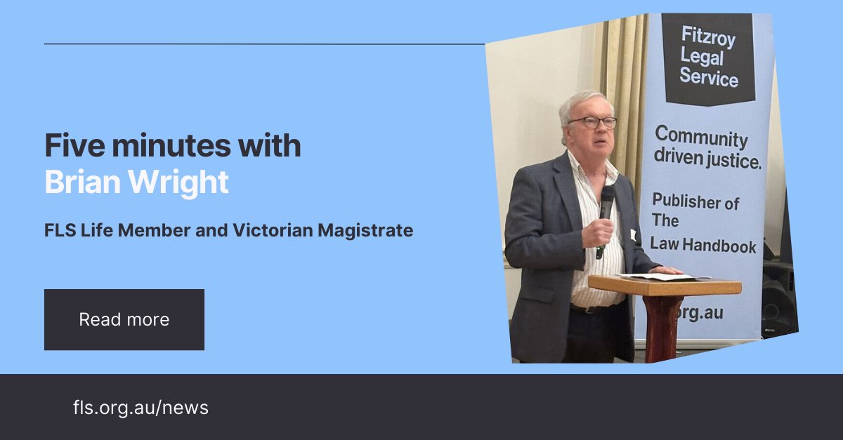 His Honour Reserve Magistrate, and FLS Life Member, Brian Wright shared his experiences from over 46 years of service with FLS with the strong message that volunteering needs to be viewed as more than a line on the CV. #VolunteeringMatters #CommunityLaw fls.org.au/2024/09/24/bri…