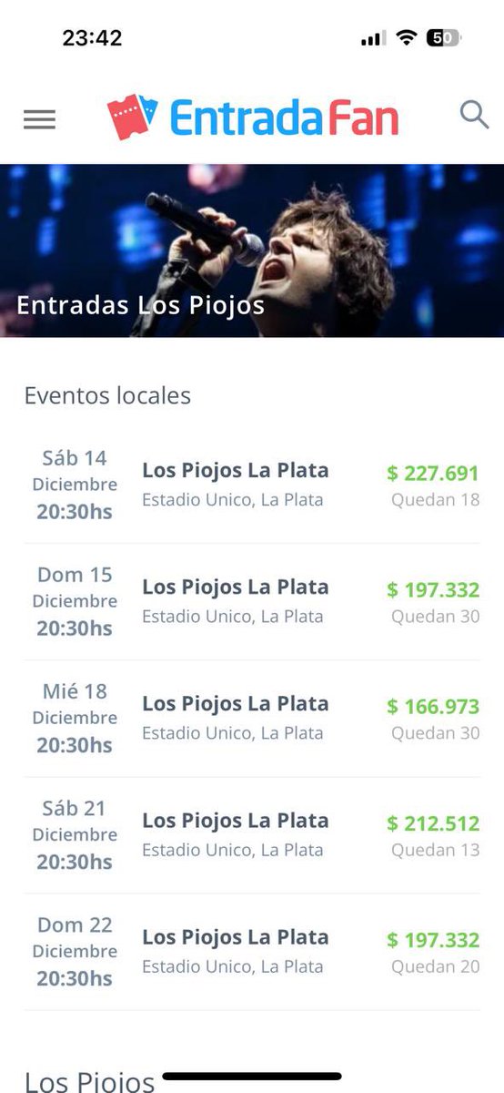 87Chulys's tweet photo. @OficialPiojos Las entradas que no pudimos comprar están todas acá https://t.co/BJJNR4ATLX