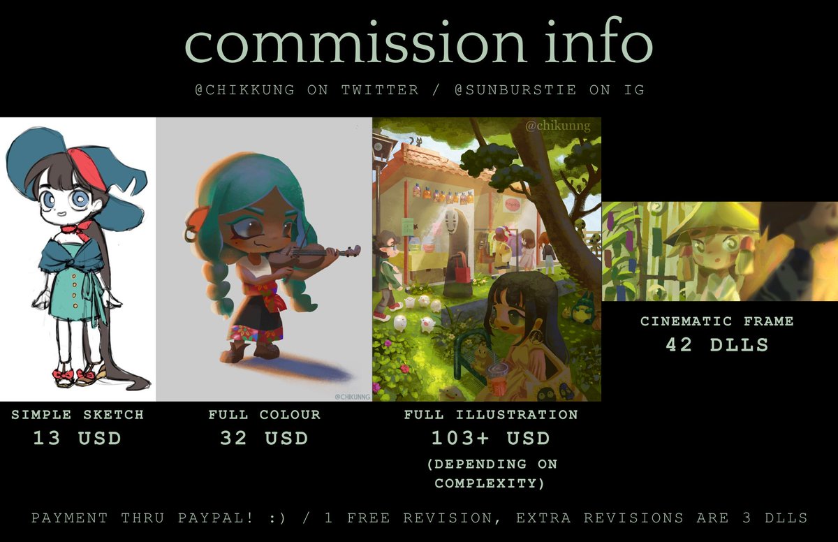 Chikunng's tweet photo. Emergency commissions!! In order to survive during college, I have to open commissions once again. It’s getting tough out here. 🥹

If you are interested, please read more! https://t.co/9XZHtjtj20