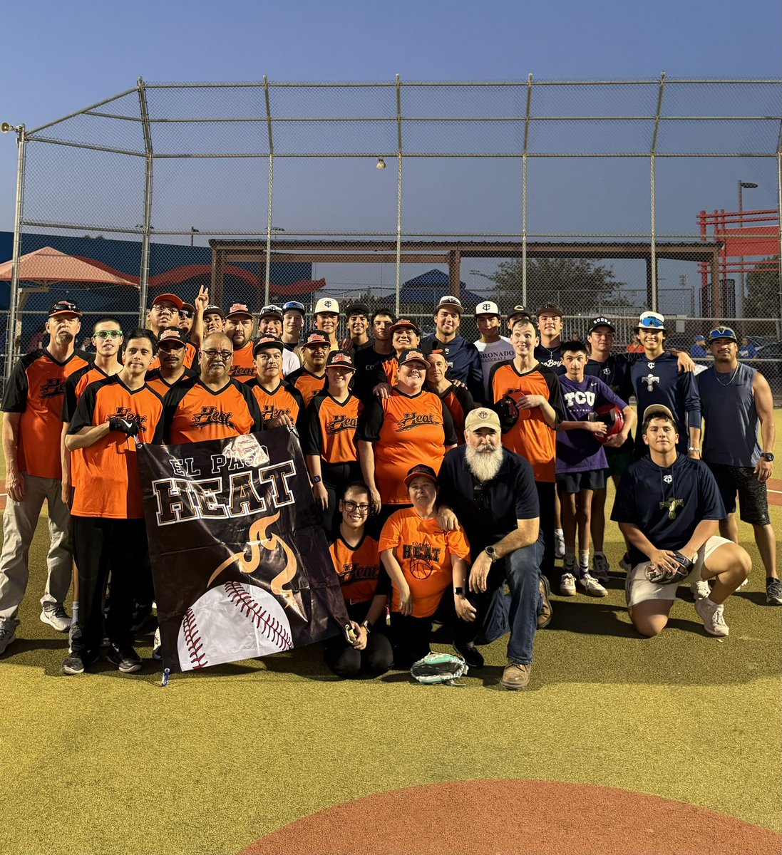 Thx to Miracle League of EP for inviting our guys to play ball tonight. Miracle League gives kids w/ disabilities a chance to play the great game of baseball!